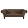 3-SITZER-SOFA Mikrofaser Graubraun  - Graubraun/Braun, Design, Holz/Textil (232/79/97cm) - Livetastic