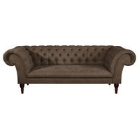 3-SITZER-SOFA Mikrofaser Graubraun  - Graubraun/Braun, Design, Holz/Textil (232/79/97cm) - Livetastic
