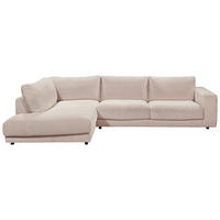 ECKSOFA in Cord Taupe  - Taupe/Schwarz, Design, Kunststoff/Textil (224/325cm) - Hom`in