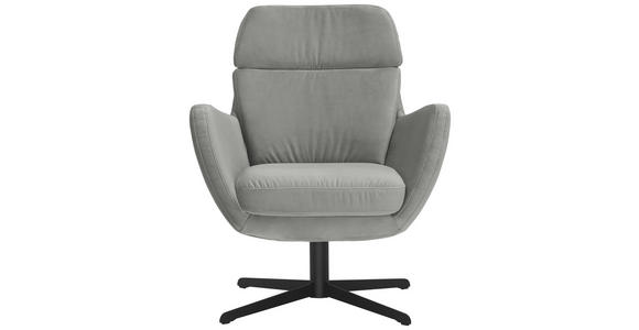 SESSEL in Textil Silberfarben - Silberfarben/Schwarz, Design, Textil/Metall (76/93/79cm) - Dieter Knoll