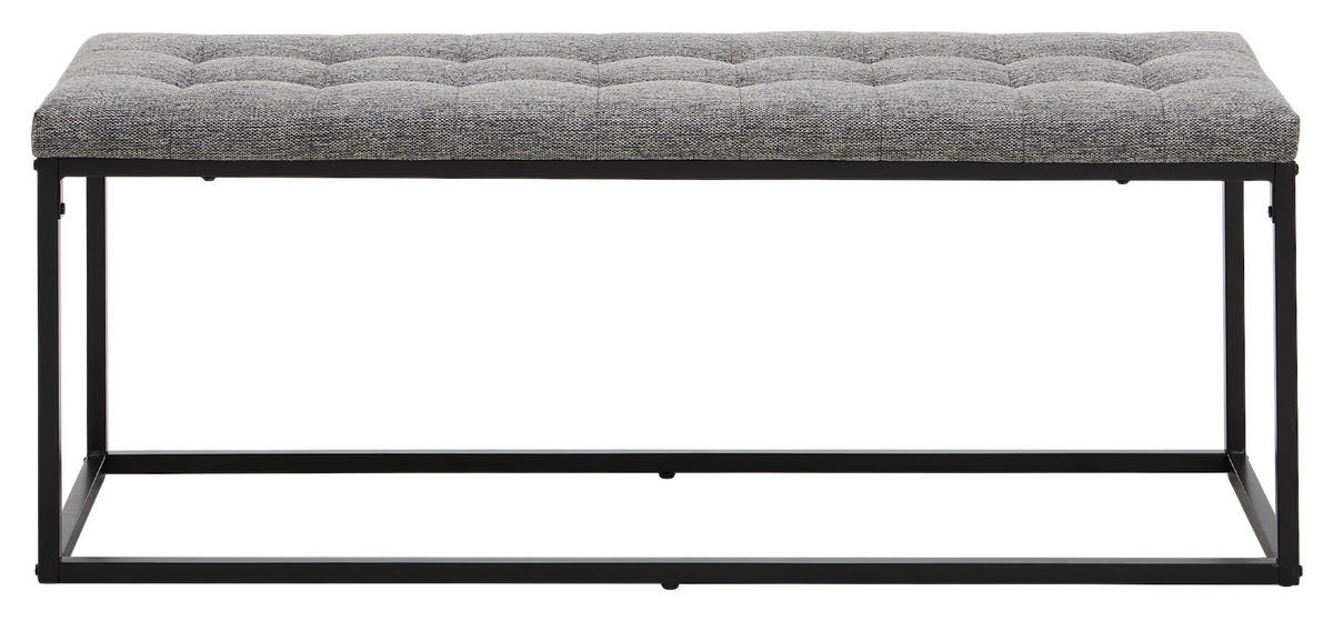 SITZBANK  in 120/47/42 cm  - Schwarz/Grau, LIFESTYLE, Textil/Metall (120/47/42cm) - Xora