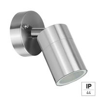 AUßENWANDLEUCHTE 9.6/8.5/14.4 cm   - Edelstahlfarben/Anthrazit, Design, Metall (9.6/8.5/14.4cm)