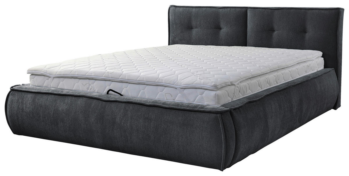 POLSTERBETT Lattenrost 180/200 cm  in Anthrazit  - Beige/Anthrazit, LIFESTYLE, Holz/Textil (180/200cm) - Livetastic