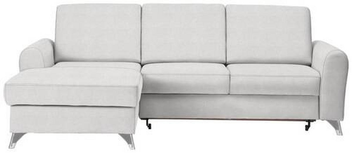 ECKSOFA in Flachgewebe Creme  - Silberfarben/Creme, Design, Textil/Metall (167/244cm) - Cantus