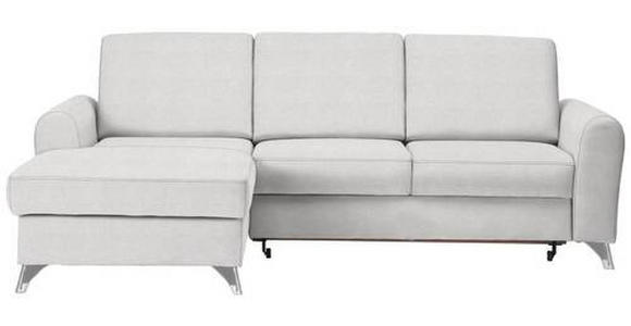 ECKSOFA in Flachgewebe Creme  - Silberfarben/Creme, Design, Textil/Metall (167/244cm) - Cantus