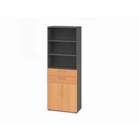 AKTENSCHRANK Graphitfarben, Buchefarben  - Buchefarben/Graphitfarben, Basics, Holzwerkstoff (80/215,6/41,7cm) - Venda