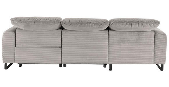 ECKSOFA in Cord Grau  - Schwarz/Grau, KONVENTIONELL, Textil/Metall (180/266cm) - Hom`in