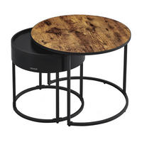 COUCHTISCH rund Braun, Schwarz  - Schwarz/Braun, MODERN, Holzwerkstoff/Metall (60/60/45cm) - MID.YOU