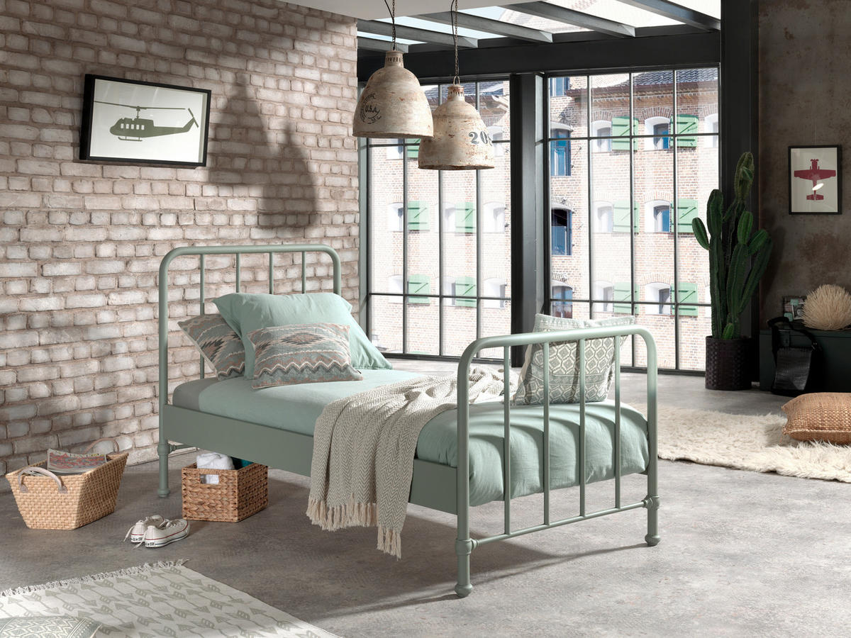 KINDER-/JUNIORBETT 90/200 cm  in Grün  - Grün, MODERN, Holz/Metall (90/200cm) - MID.YOU
