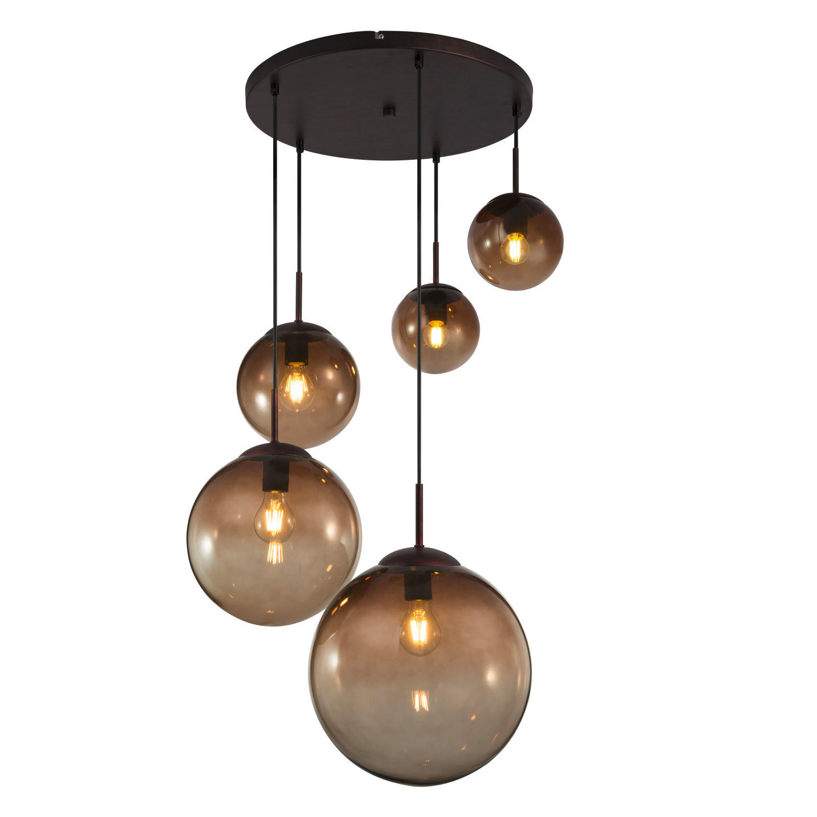 LUSTRĂ 65/150 cm - maro/culoare chihlimbar, Basics, sticlă/metal (65/150cm)