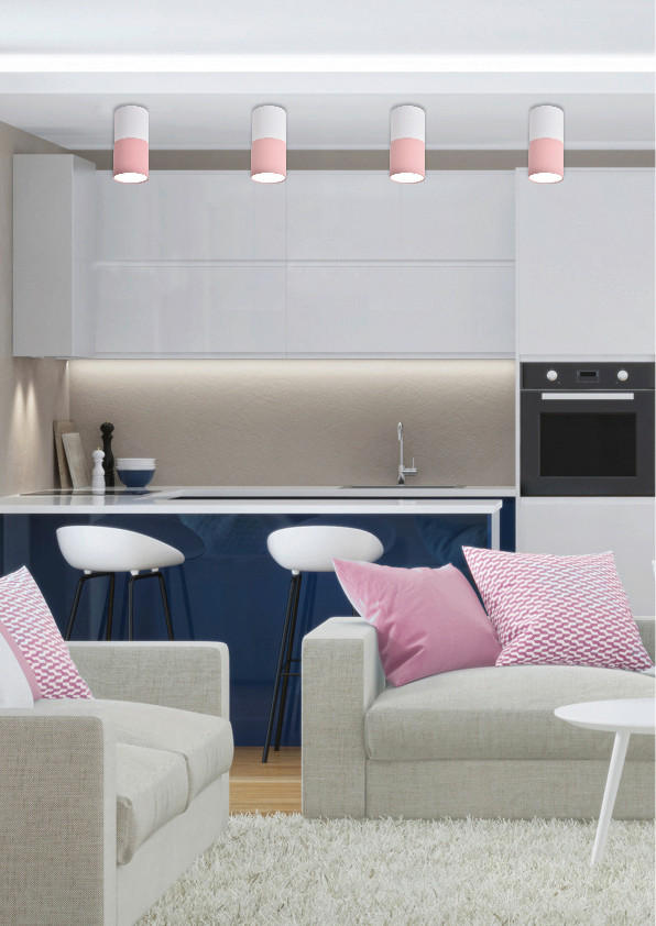 TAKLAMPA 5.8/5.8/12 cm  - vit/rosa, Basics, metall (5.8/5.8/12cm)
