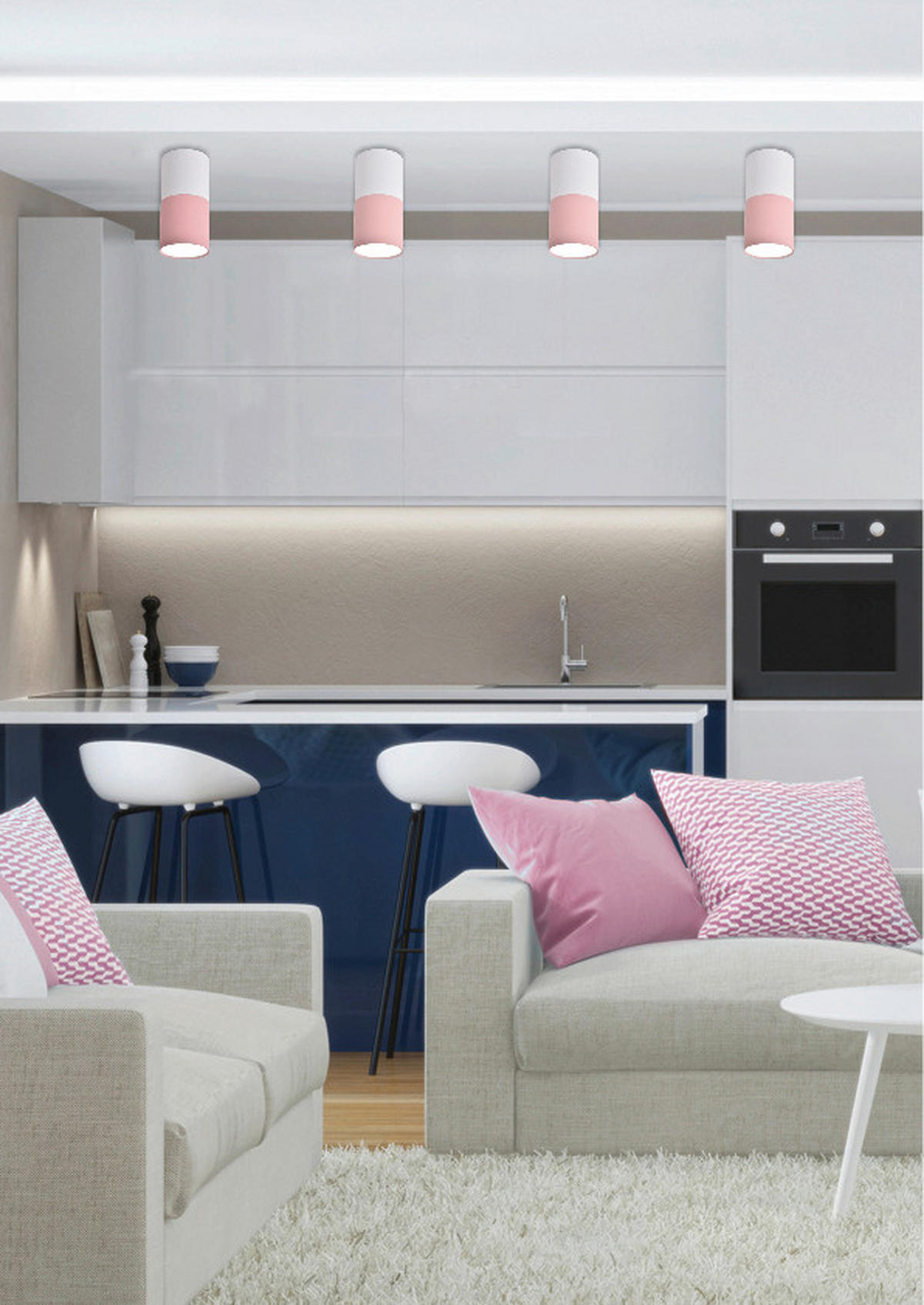 TAKLAMPA 5.8/5.8/12 cm  - vit/rosa, Basics, metall (5.8/5.8/12cm)