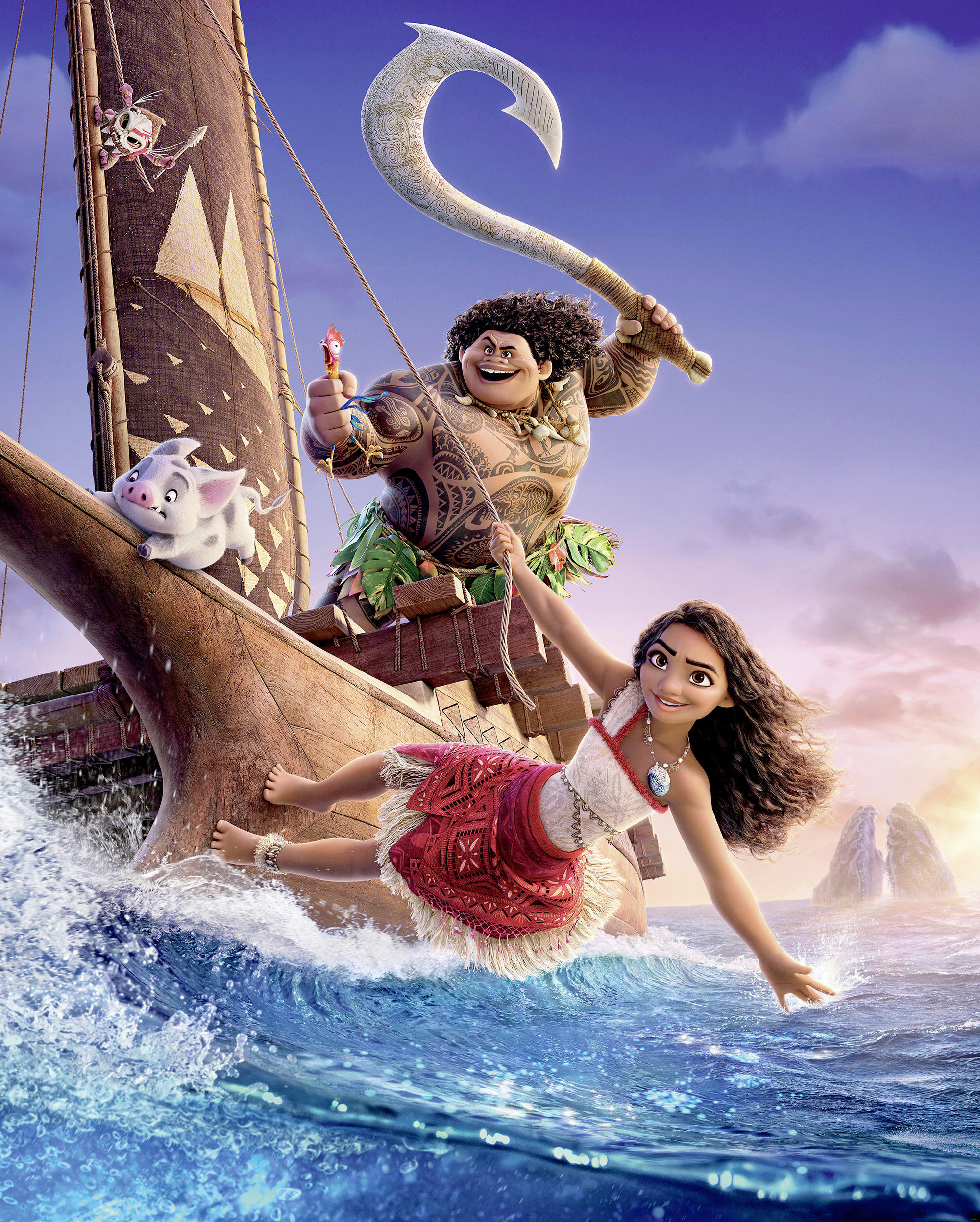 FOTOTAPETE MOANA 2 FEEL THE OCEAN  - Blau, Design, Textil (200/250cm) - Disney
