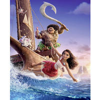 FOTOTAPETE MOANA 2 FEEL THE OCEAN  - Blau, Design, Textil (200/250cm) - Disney
