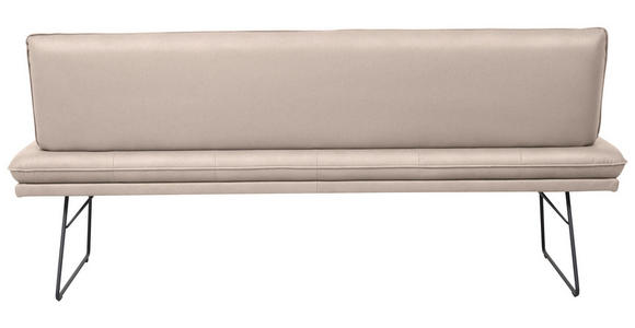 SITZBANK in Metall, Textil Schwarz, Greige  - Greige/Schwarz, Design, Textil/Metall (195/87/65cm) - Dieter Knoll