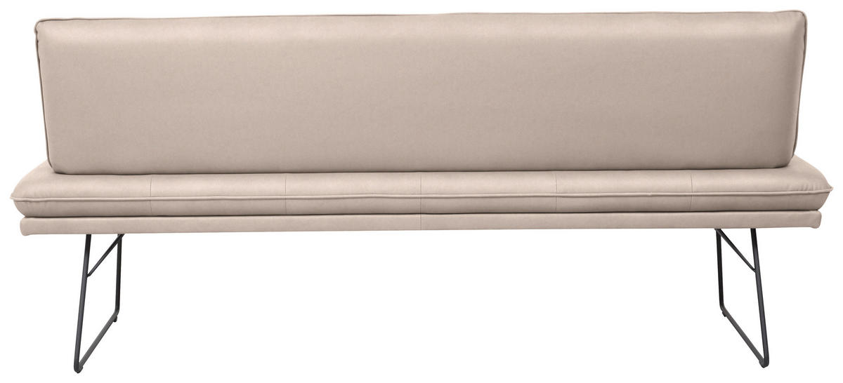 SITZBANK in Metall, Textil Schwarz, Greige  - Greige/Schwarz, Design, Textil/Metall (195/87/65cm) - Dieter Knoll