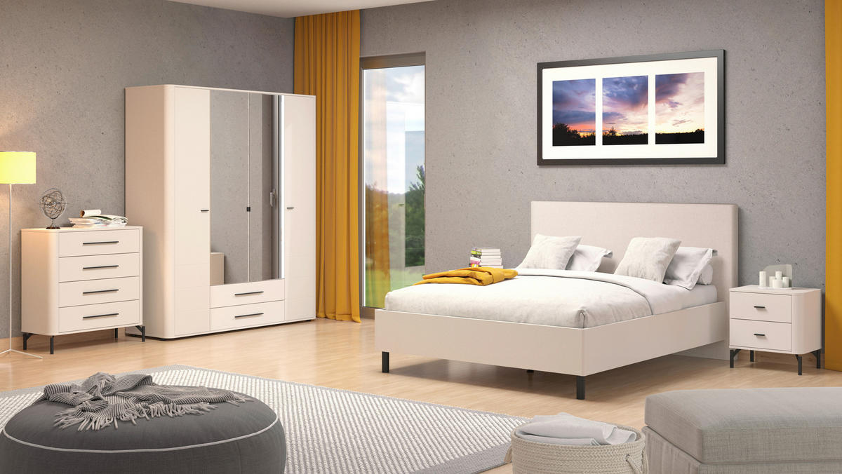 NYÍLÓAJTÓS SZEKRÉNY kasmírszínű  - kasmírszínű/fekete, Basics, műanyag/faalapú anyag (180/211/57cm) - Carryhome