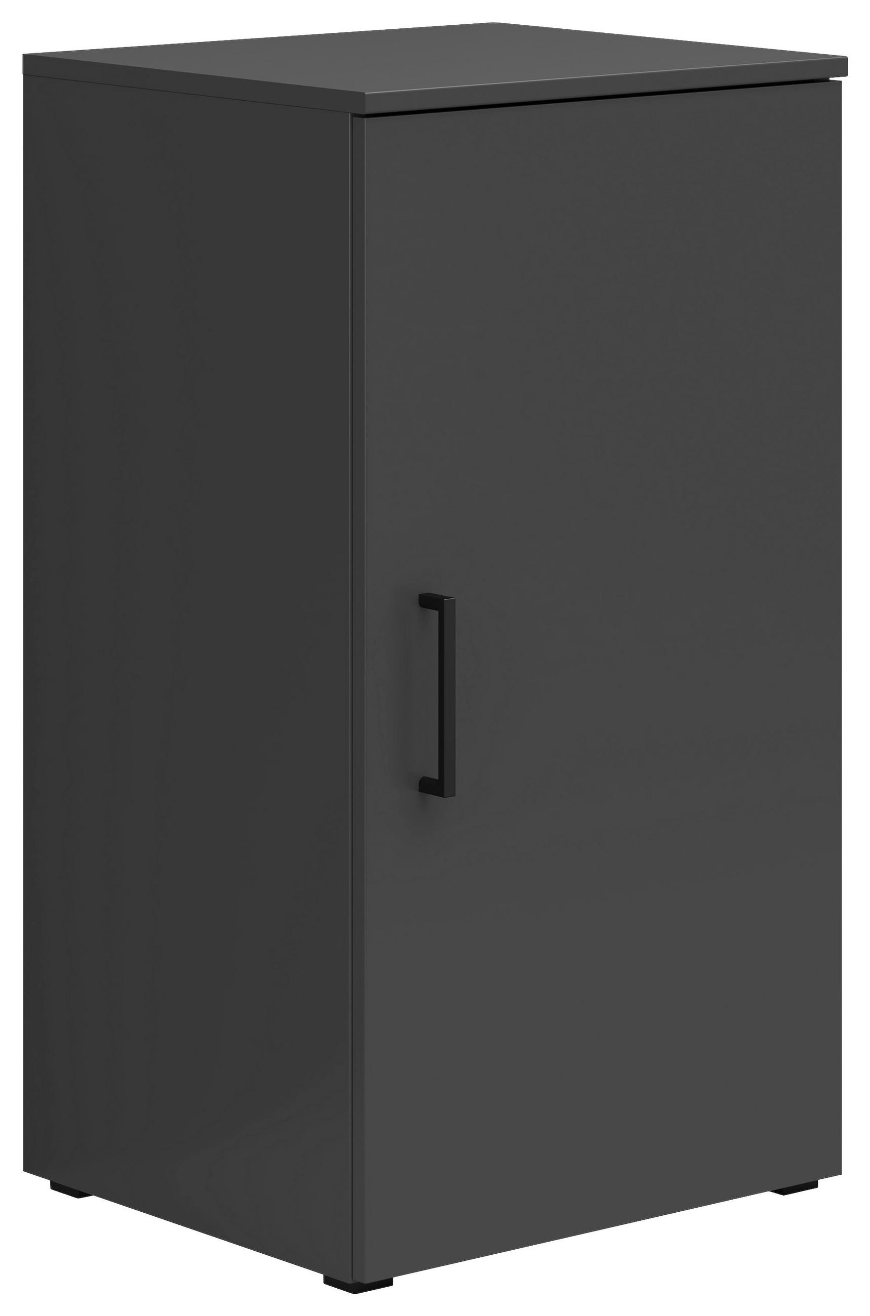 KOMODA, grafitová, 45/83/40 cm - čierna/grafitová, Modern, kompozitné drevo/plast (45/83/40cm) - Carryhome
