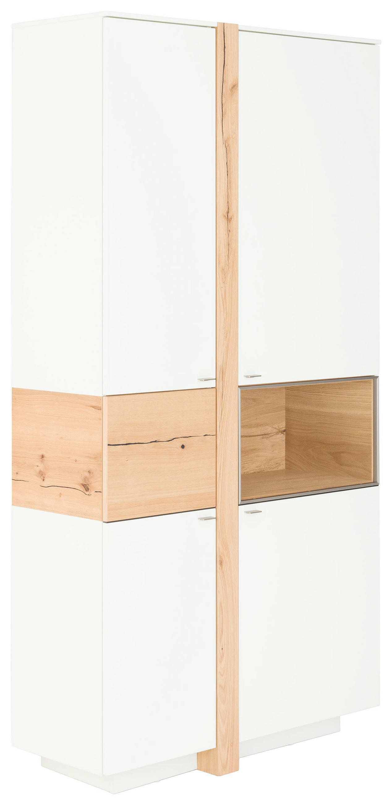 Vitrine in furniert Eiche Weiß, Eichefarben