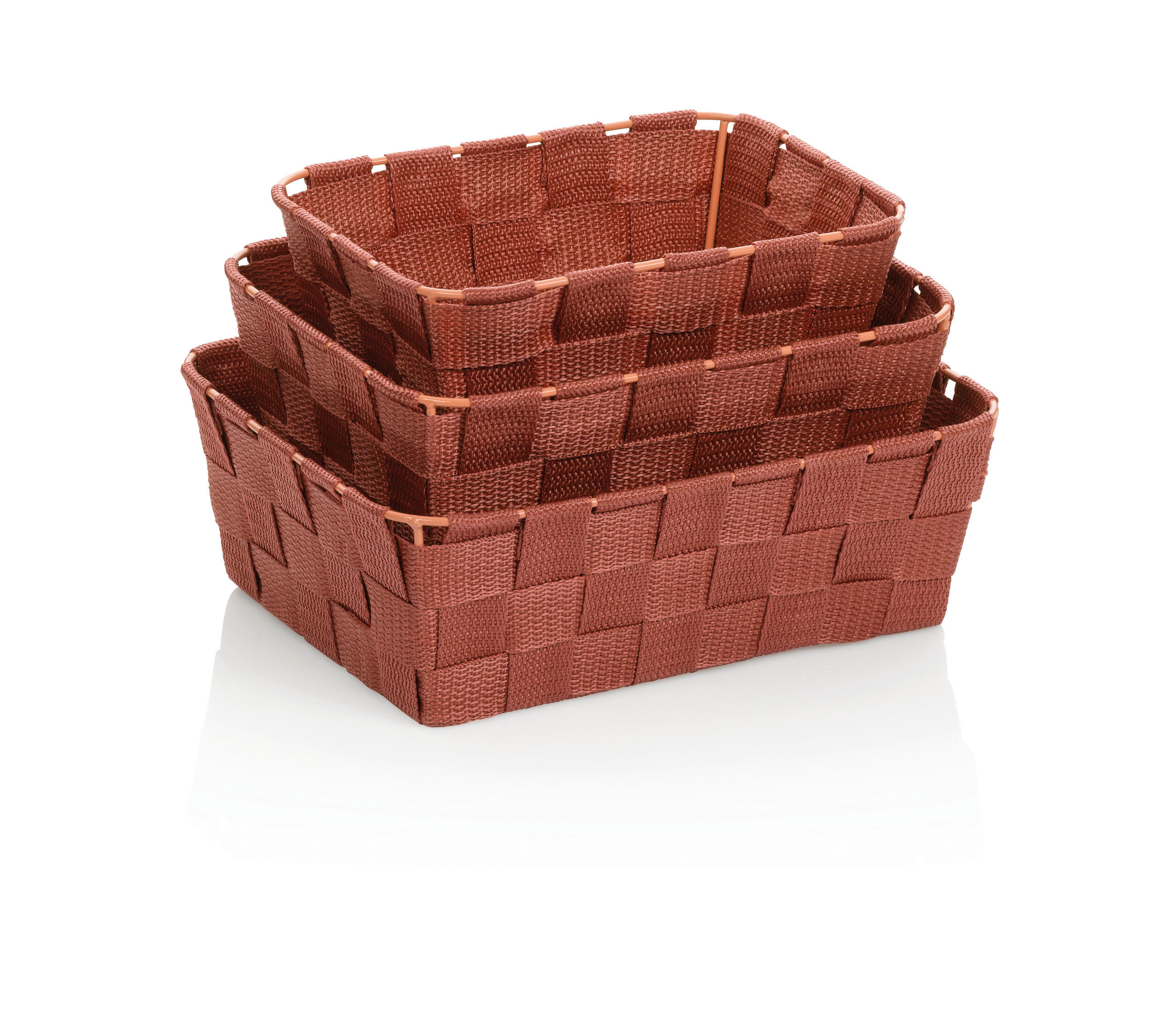 KORBSET 3-teilig  - Terracotta, Basics, Kunststoff (24/19/8,5cm) - Kela
