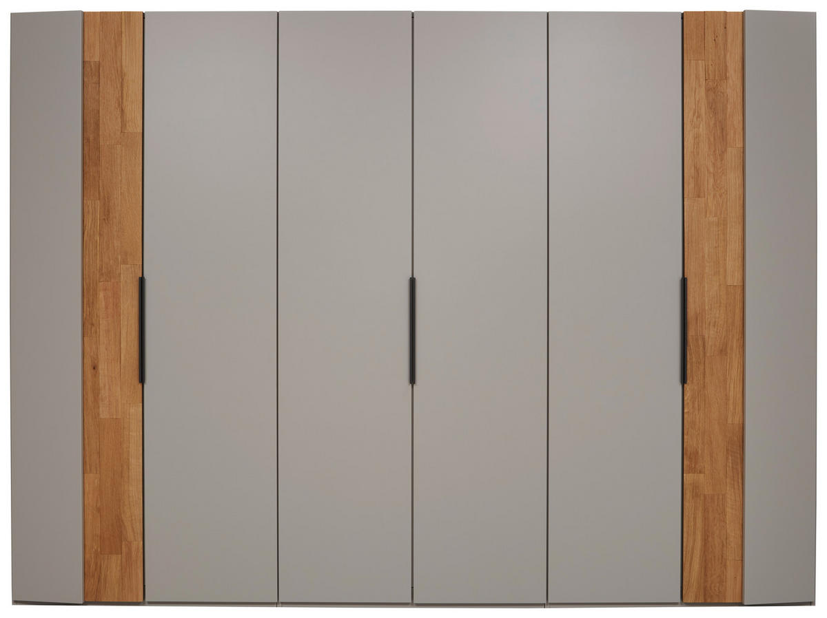 DREHTÜRENSCHRANK 301,9/223,3/62 cm 6-türig Grau, Wildeiche  - Wildeiche/Schwarz, Design, Holz/Holzwerkstoff (301,9/223,3/62cm) - Dieter Knoll