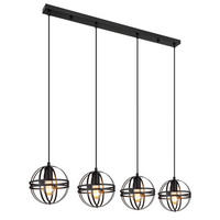 HÄNGELEUCHTE 100/20/120 cm    - Schwarz, Trend, Kunststoff/Metall (100/20/120cm) - Globo