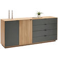 SIDEBOARD Grau, Eichefarben  180,1/79,4/42 cm  - Eichefarben/Schwarz, Natur, Holz/Holzwerkstoff (180,1/79,4/42cm) - Linea Natura