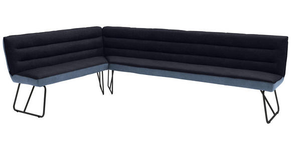 ECKBANK 184/274 cm  in Blau, Schwarz, Dunkelblau  - Blau/Schwarz, Design, Textil/Metall (184/274cm) - Dieter Knoll