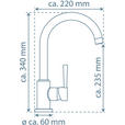 KÜCHENARMATUR - Graphitfarben, Basics, Metall (22/34/6cm) - Xora