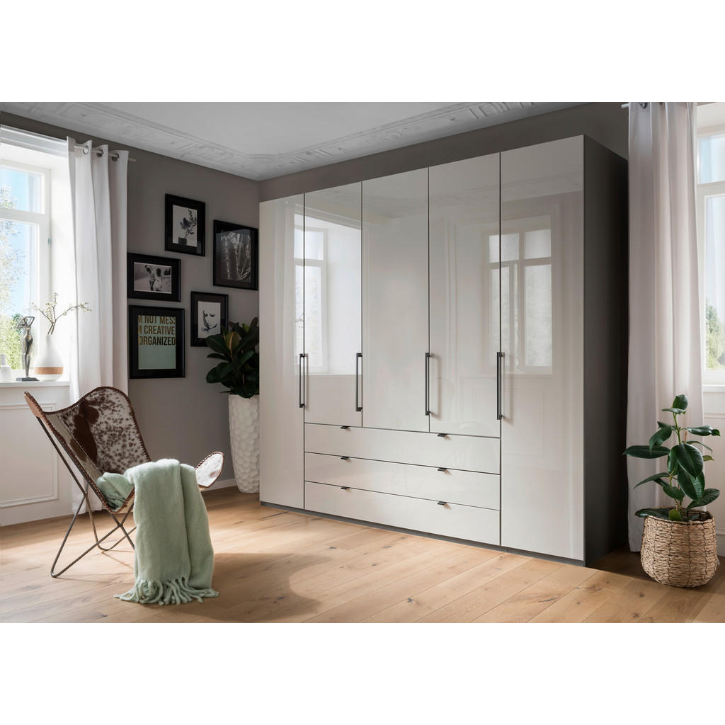 Thumbnail - Novel Kleiderschrank, Grau, Hellgrau, Metall, 8 Fächer, 3 Schubladen, 250x216x58 cm, Typenauswahl, Beimöbel erhältlich, ...
