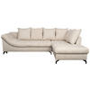 ECKSOFA Creme Struktur  - Creme/Schwarz, KONVENTIONELL, Textil/Metall (274/194cm) - Carryhome