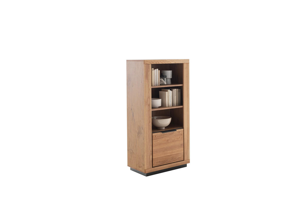 HIGHBOARD  in 72/142/40 cm  - Wildeiche/Schwarz, Design, Holz/Holzwerkstoff (72/142/40cm) - MID.YOU