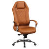 CHEFSESSEL Hellbraun  - Hellbraun/Alufarben, MODERN, Leder/Kunststoff (67/136/67cm) - MID.YOU