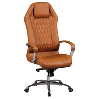 CHEFSESSEL Hellbraun  - Hellbraun/Alufarben, MODERN, Leder/Kunststoff (67/136/67cm) - MID.YOU