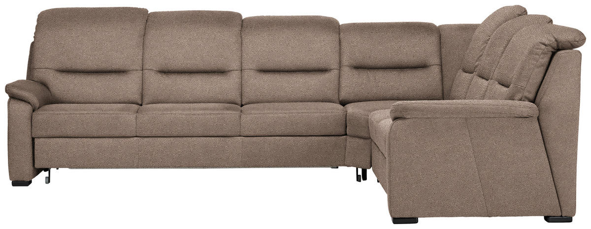 ECKSOFA in Mikrofaser Sandfarben  303/245 cm  - Sandfarben/Schwarz, KONVENTIONELL, Holz/Textil (303/245cm) - Beldomo Comfort