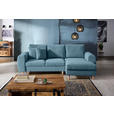 ECKSOFA Blau Webstoff  - Blau/Schwarz, KONVENTIONELL, Holz/Textil (250/145cm) - Carryhome