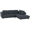 ECKSOFA in Chenille Dunkelblau  277/235 cm  - Dunkelblau, Design, Textil/Metall (277/235cm)