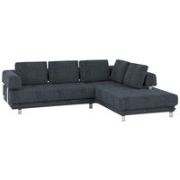 ECKSOFA in Chenille Dunkelblau  277/235 cm  - Dunkelblau, Design, Textil/Metall (277/235cm)