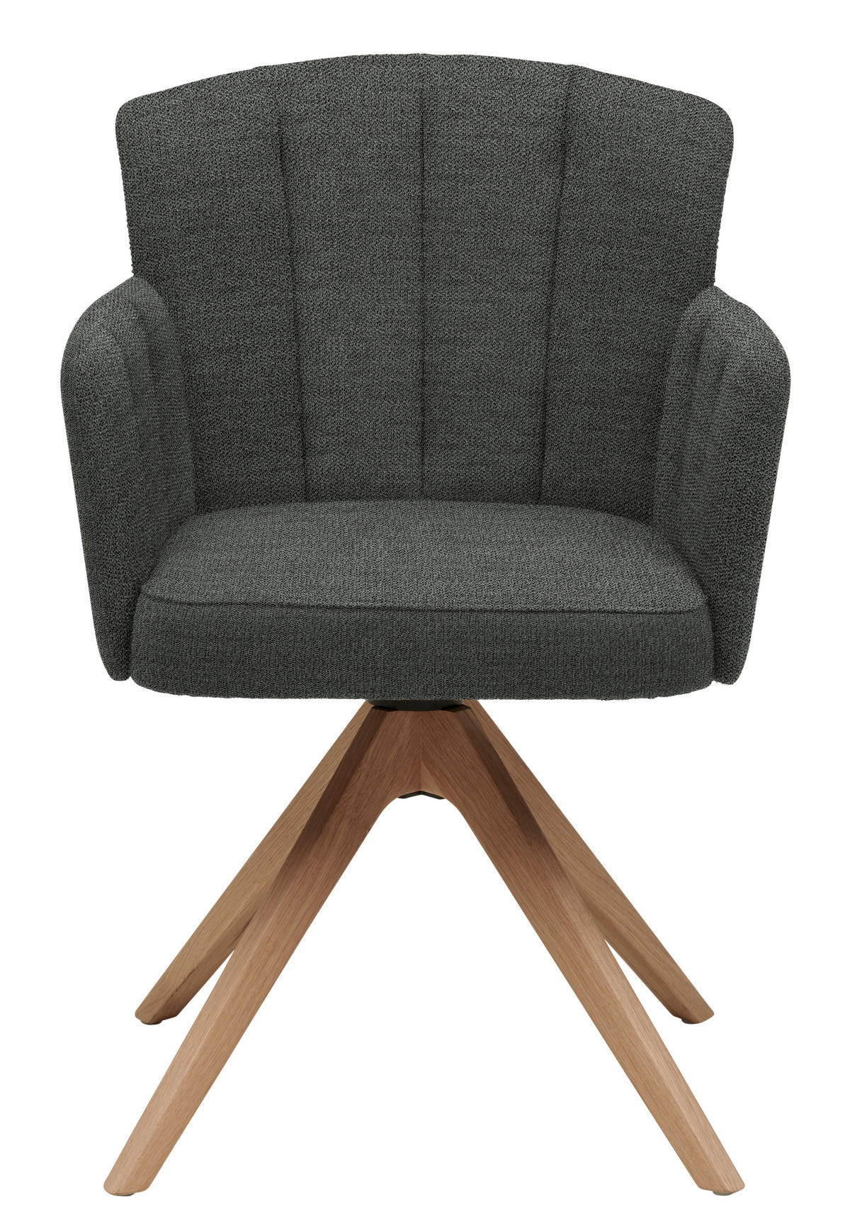 ARMLEHNSTUHL Struktur  - Wildeiche/Hellgrau, Design, Holz/Textil (58/83/62cm) - Venjakob