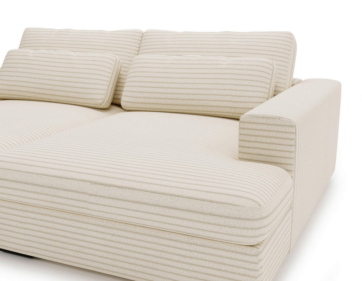 BIGSOFA Cord Beige  - Beige/Schwarz, Design, Textil (218/80/158cm) - home24