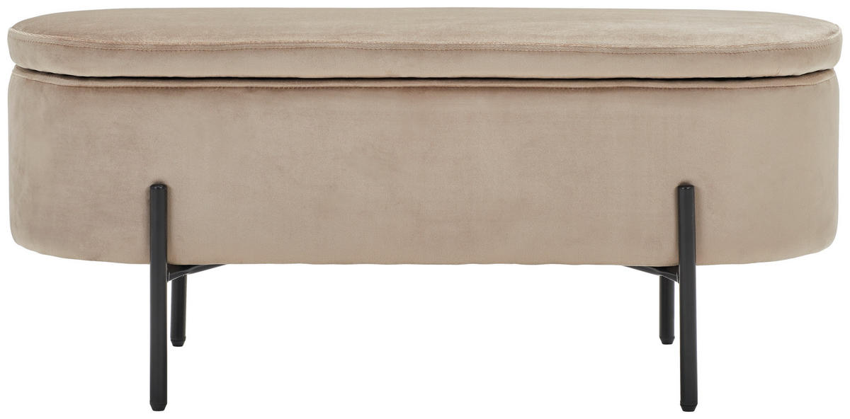 KLOP S SKRINJO   - črna/sivorjava, Moderno, kovina/tekstil (95/43/36cm) - Carryhome