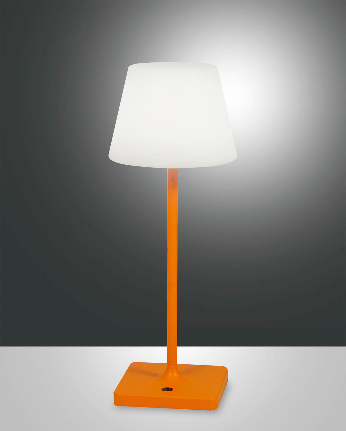 AKKU-TISCHLEUCHTE Adam 12,5/12,5/38,5 cm  - Weiß/Orange, Trend, Kunststoff/Metall (12,5/12,5/38,5cm) - Fabas Luce