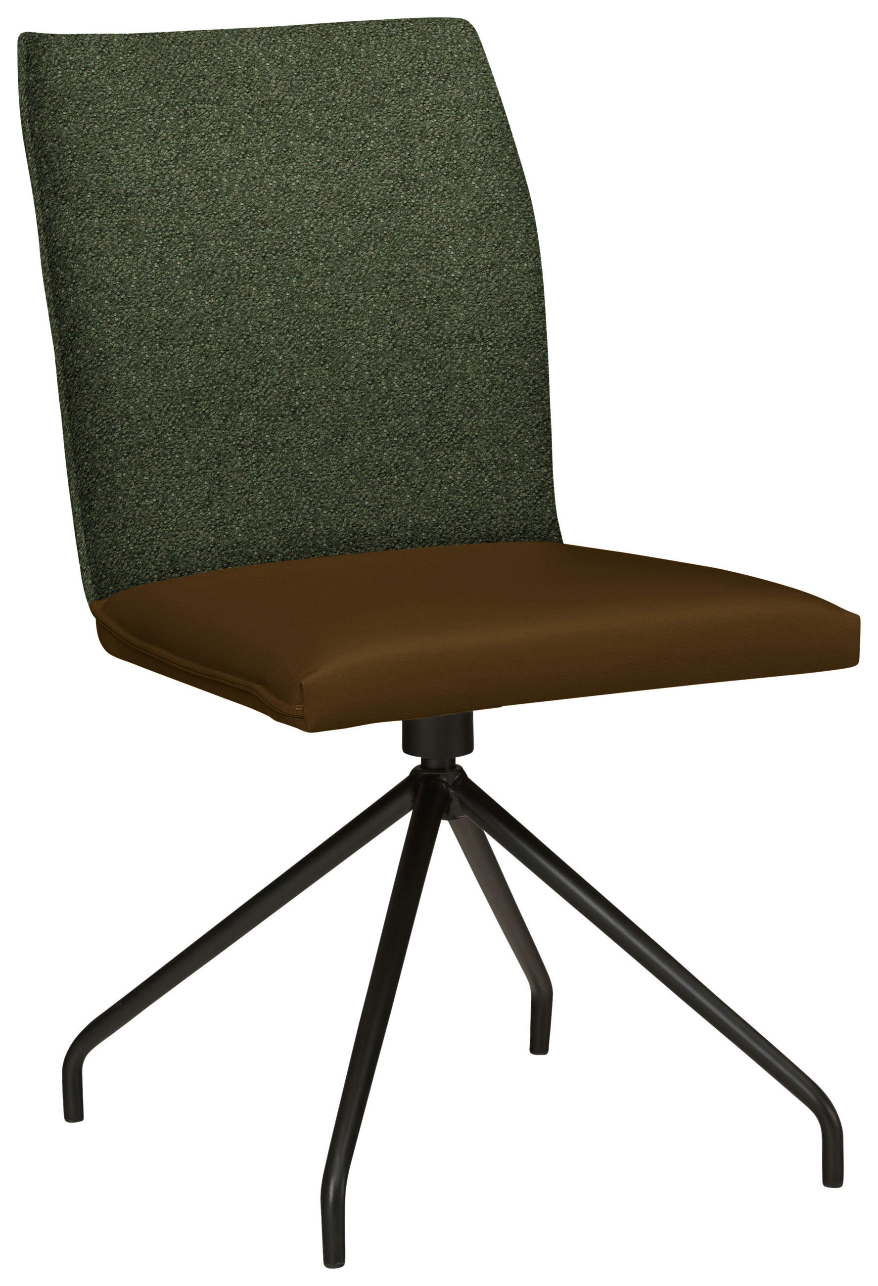 STUHL  in Stahl Webstoff, Mikrofaser Metall, Textil  - Schwarz/Olivgrün, Design, Textil/Metall (49/91/60cm) - Moderano