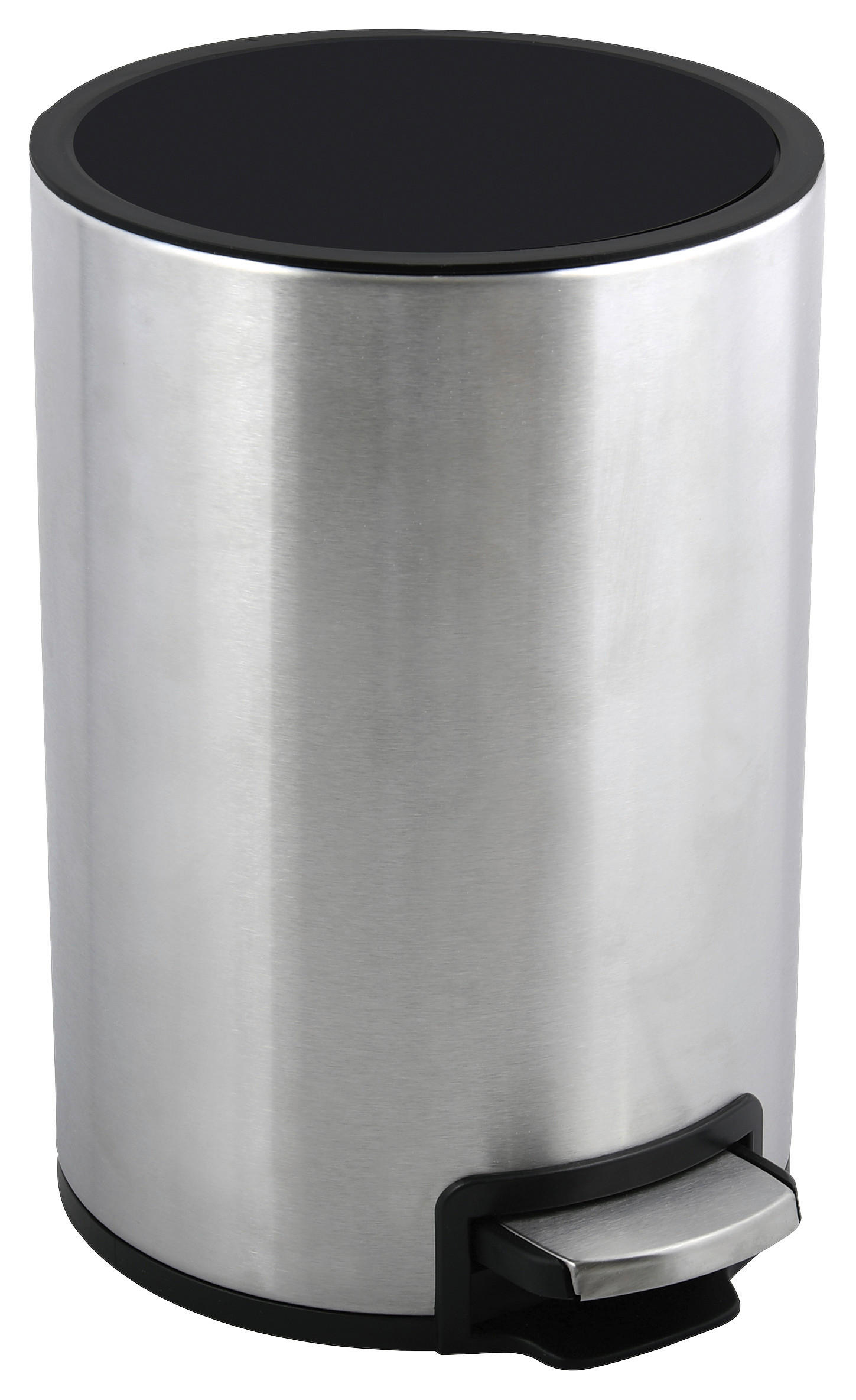 TRETEIMER 5 L  - Chromfarben/Schwarz, KONVENTIONELL, Kunststoff/Metall (20/25/30cm) - Spirella