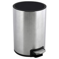 TRETEIMER 5 L  - Chromfarben/Schwarz, KONVENTIONELL, Kunststoff/Metall (20/25/30cm) - Spirella