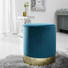 HOCKER Samt Goldfarben, Petrol - Goldfarben/Petrol, Textil/Metall (36/42cm) - Ambia Home