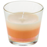 SVEČA V KOZARCU - krem barve/oranžna, Basics, umetna masa/steklo (9/8,2cm) - Ambia Home