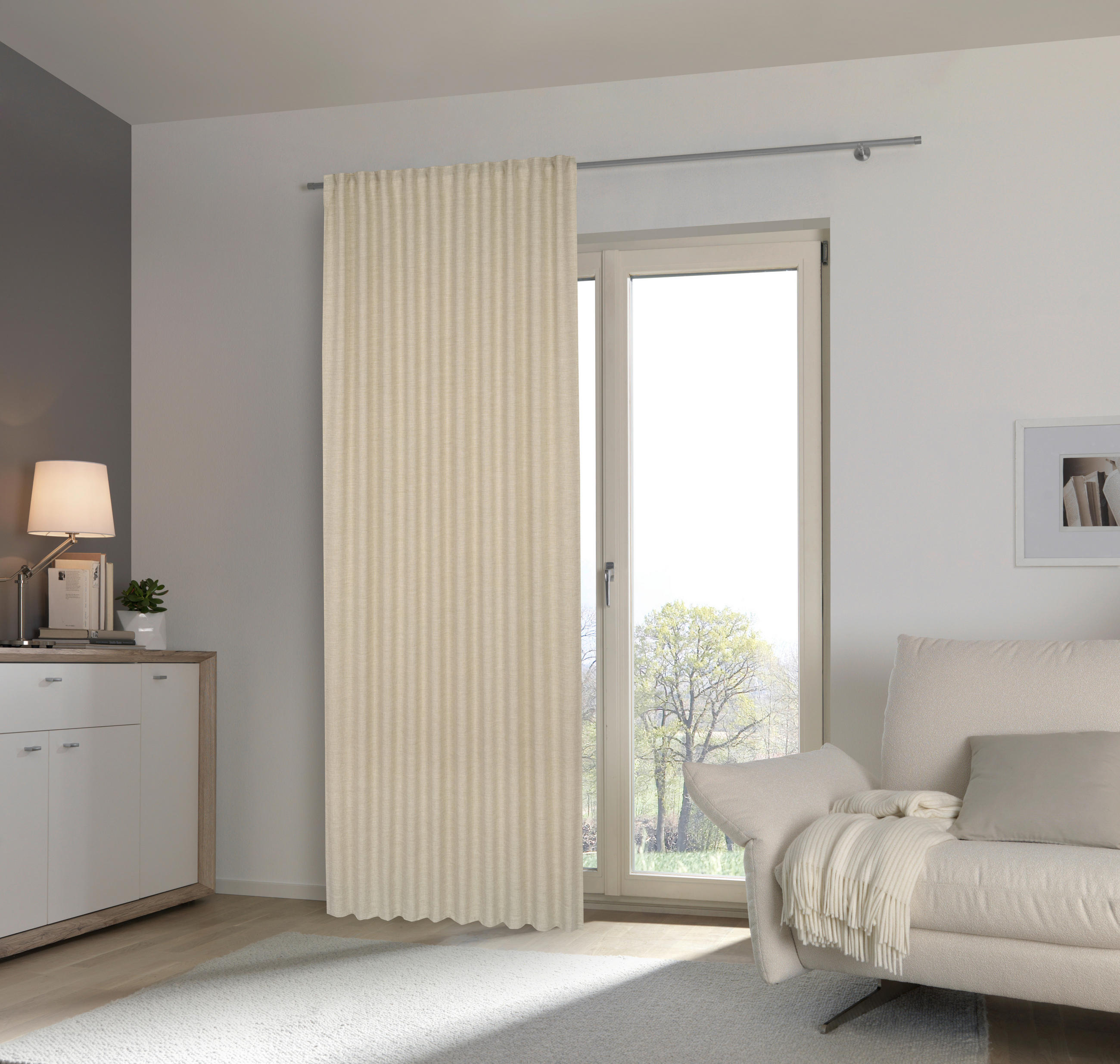 GOTOVA ZAVJESA boje pijeska 140/245 cm - boje pijeska, Basics, tekstil (140/245cm) - Esposa