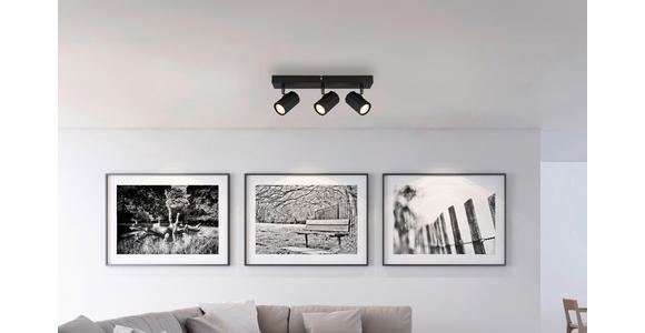 DECKENLEUCHTE 39/6/14,5 cm  - Schwarz, Design, Metall (39/6/14,5cm) - Novel