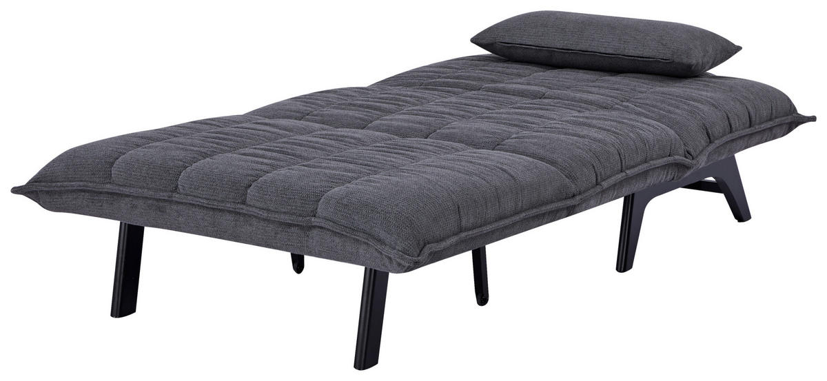 SCHLAFSESSEL Cord Grau    - Schwarz/Grau, Design, Holz/Textil (108/82/102cm) - Stylife